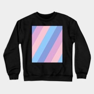 Vintage Light Blue, Pink, and Purple Diagonal Stripes Pattern Crewneck Sweatshirt